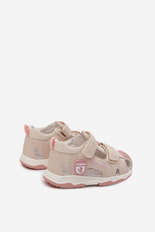 sandali per bambini con chiusure adesive beige Ambera