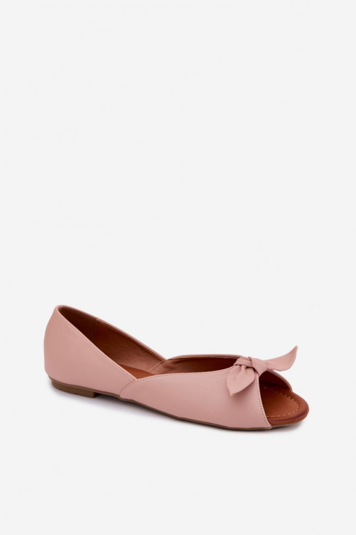 Ballerine da donna con punta aperta di colore rosa Vinceza 22-17201