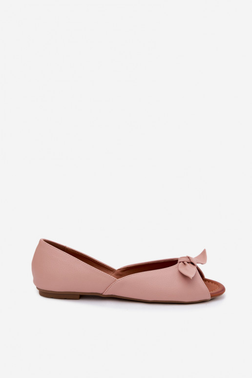 Ballerine da donna con punta aperta di colore rosa Vinceza 22-17201
