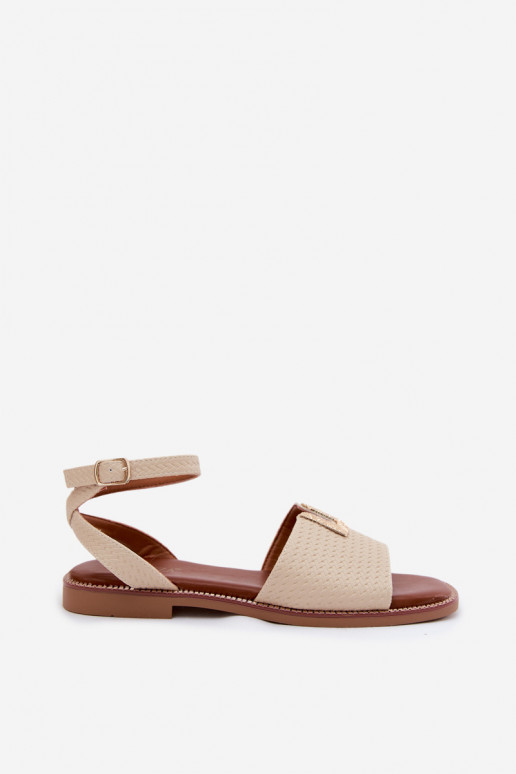 Sandali bassi da donna Ze colore doratom Detalem Vinceza 73505 beige