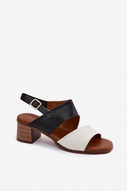 Sandali da donna Femminile con i tacchi Deveciejka E7396-01 beige-colore nero