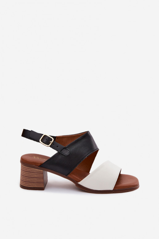 Sandali da donna Femminile con i tacchi Deveciejka E7396-01 beige-colore nero