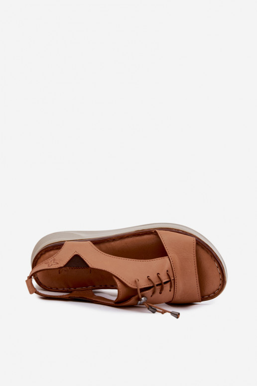Sandali con piattaforma da donna di colore marrone Tai turiciejka I7646-29