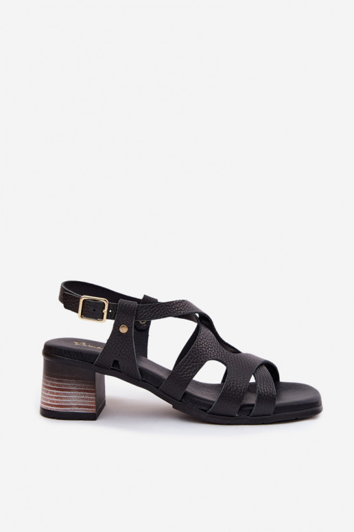 Pelle Sandali con tacco alto da donna Deveciejka E7399-01 colore nero