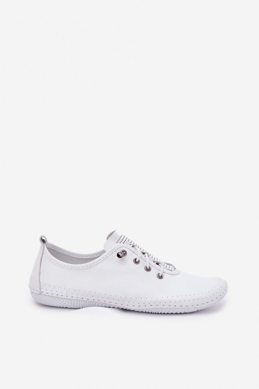 Scarpe da donna in pelle di colore bianco Artiker 54C0838
