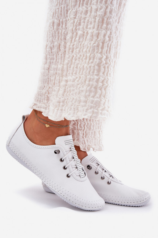 Scarpe da donna in pelle di colore bianco Artiker 54C0838