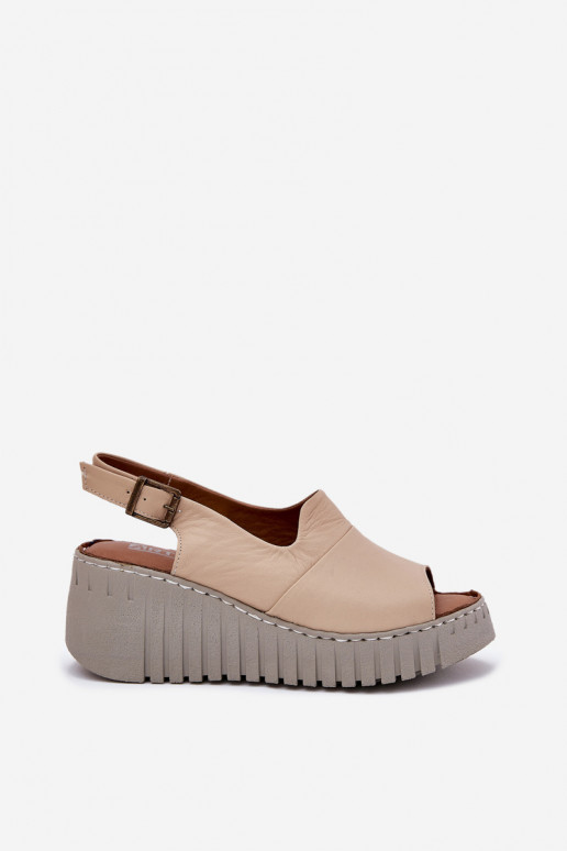 Sandali da donnaAbilitatoturalnej Skóry con una piattaforma Artiker 56C0957 beige