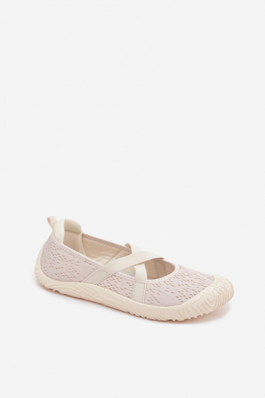 Ballerine sportive con cinturini elastici di colore avorio Artiker 58C1902