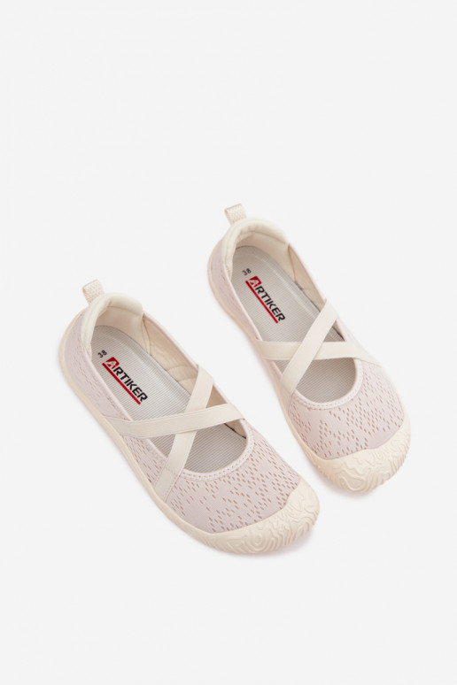 Stile sportivo BallerineElastycznymi Paskami Artiker 58C1902 colore avorio