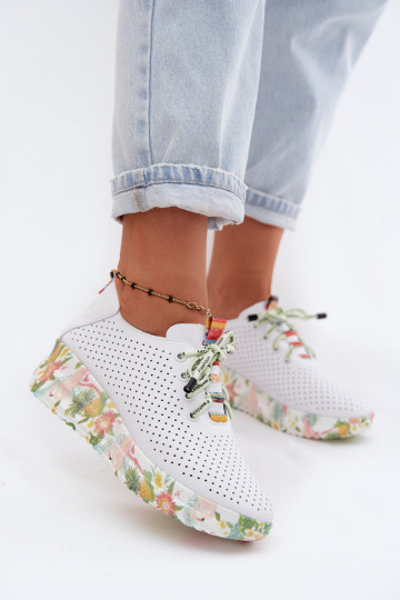 Scarpe in pelle con piattaforma di colore bianco Artiker 58C0598 2