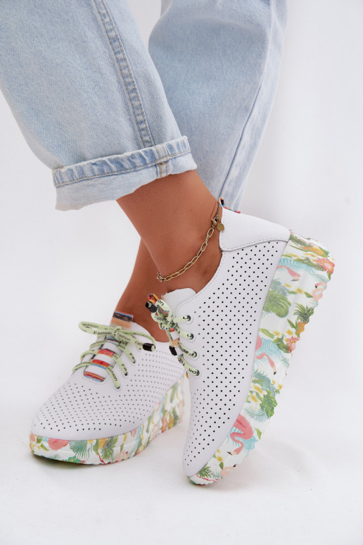 Scarpe in pelle con piattaforma di colore bianco Artiker 58C0598