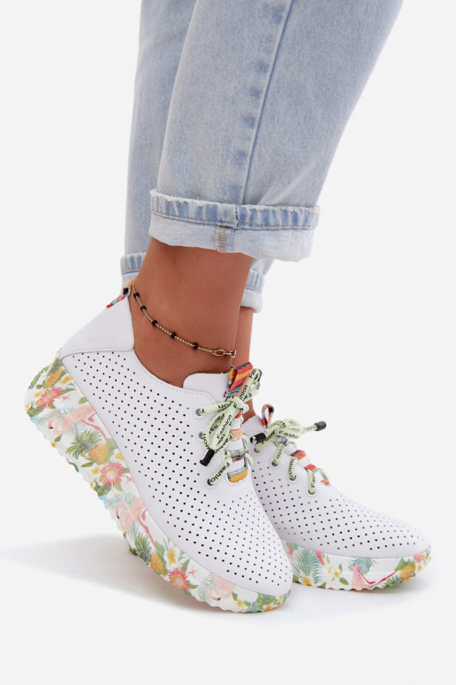 Scarpe in pelle con piattaforma di colore bianco Artiker 58C0598