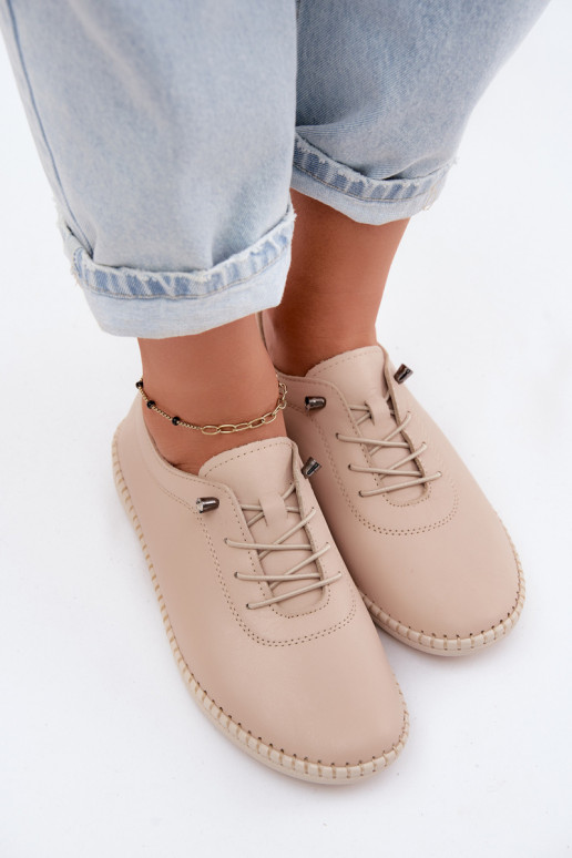 Scarpe da donna in pelle di colore sabbia Artiker 58C3070