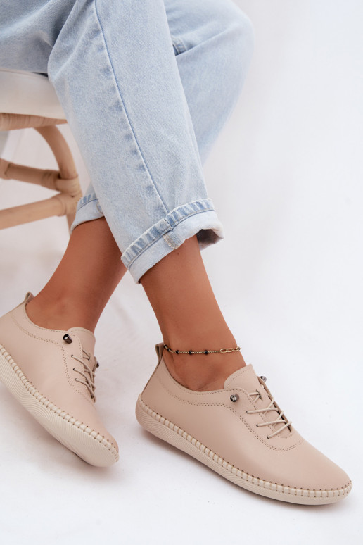 Scarpe da donna in pelle di colore sabbia Artiker 58C3070