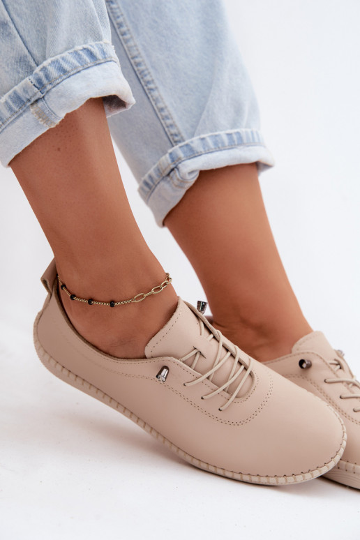 Scarpe da donna in pelle di colore sabbia Artiker 58C3070