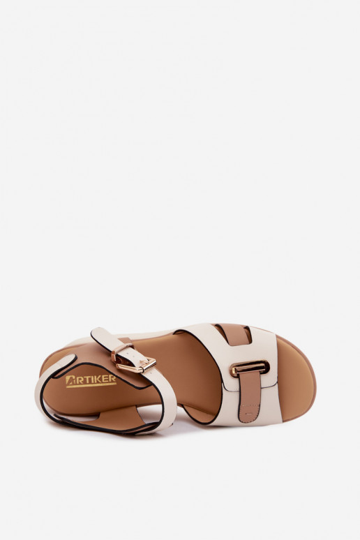 Sandali da donna Femminile con una piattaforma con strisce Artiker 58C0314 beige
