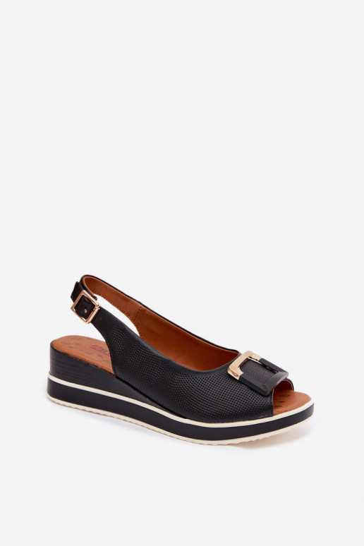 Sandali da donna neri con piattaforma e fibbie Artiker 58C0086
