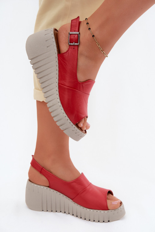 Sandali da donnaAbilitatoturalnej Skóry con una piattaforma Artiker 58C3373 colore rosso