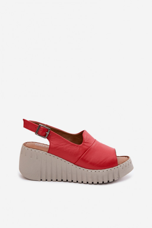 Sandali da donnaAbilitatoturalnej Skóry con una piattaforma Artiker 58C3373 colore rosso
