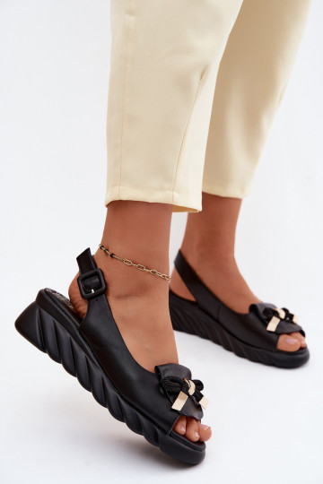 Sandali da donna neri con piattaforma e ornamenti Artiker 58C0055 2