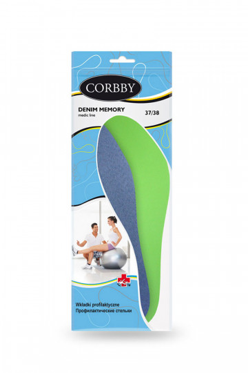 Corbby DENIM MEMORY Solette z pamięcią kształtu stopy