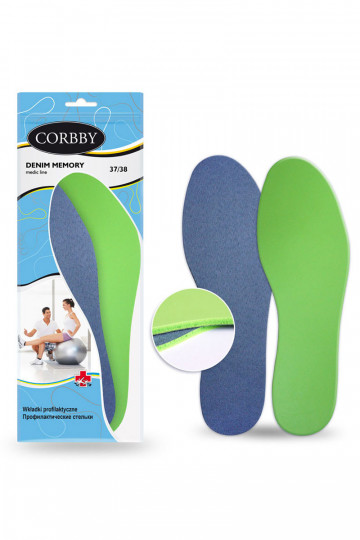 Corbby DENIM MEMORY Solette z pamięcią kształtu stopy 2
