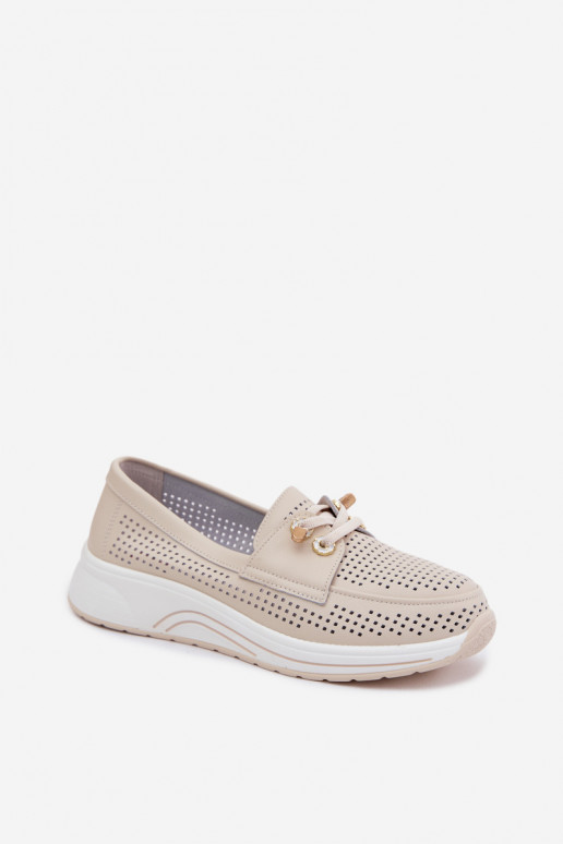 con elementi traforati Un modello convincente scarpeAbilitatoturalnej Skóry Artiker 58C0478 beige