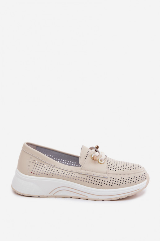 con elementi traforati Un modello convincente scarpeAbilitatoturalnej Skóry Artiker 58C0478 beige