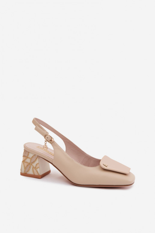 Pelle Scarpe con i tacchi con ornamenti Artiker 58C0672 beige