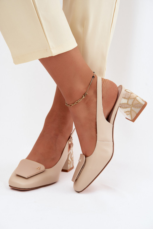 Pelle Scarpe con i tacchi con ornamenti Artiker 58C0672 beige