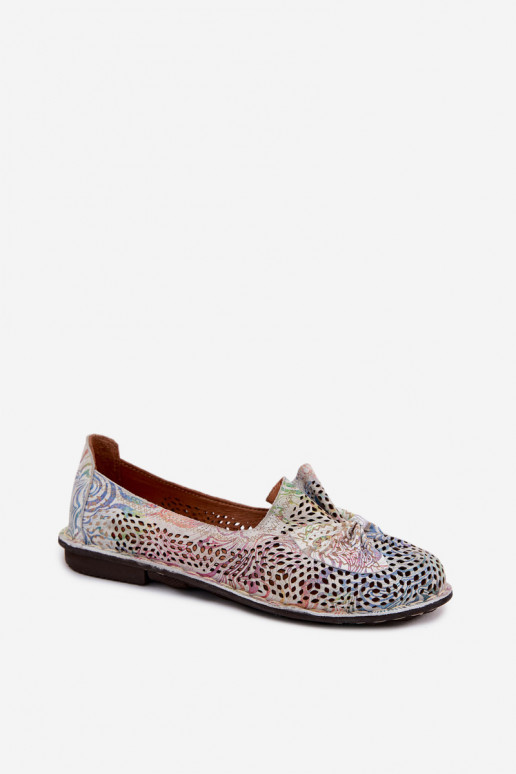 Pelle con elementi traforati scarpe Ballerine con nastri Artiker 58C3481 Colori differenti
