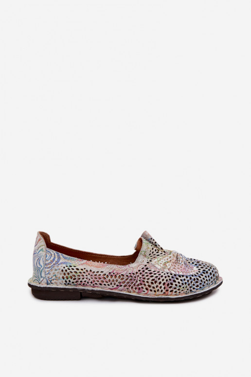 Pelle con elementi traforati scarpe Ballerine con nastri Artiker 58C3481 Colori differenti