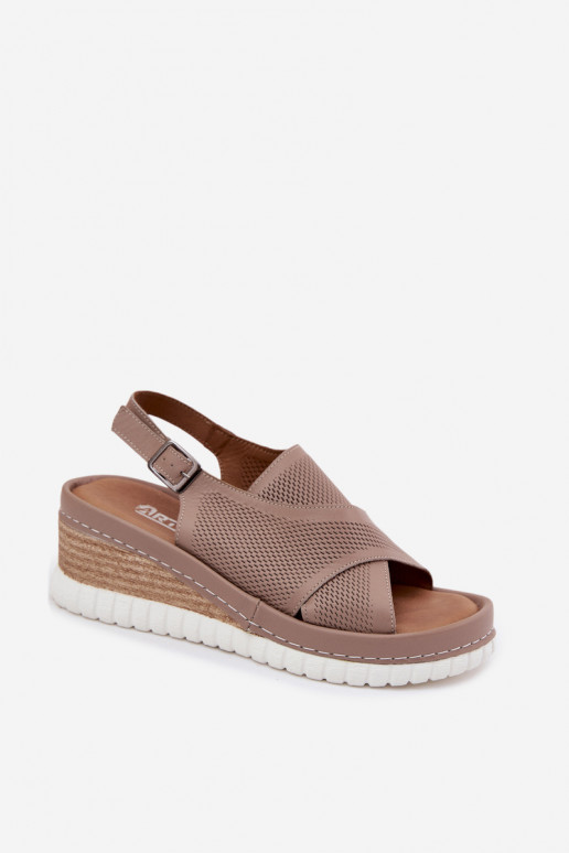 Sandali da donna con una piattaforma pelle naturale Artiker 58C3146 beige