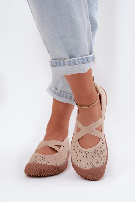 Stile sportivo BallerineElastycznymi Paskami Artiker 58C1903 beige