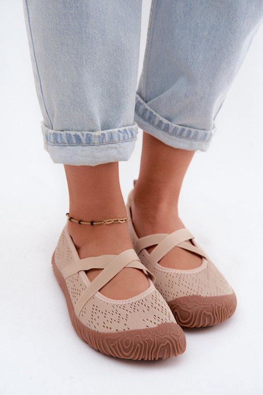 Ballerine sportive con cinturini elastici Artiker 58C1903 colore sabbia