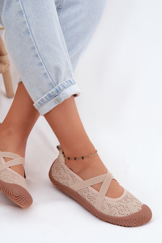 Stile sportivo BallerineElastycznymi Paskami Artiker 58C1903 beige
