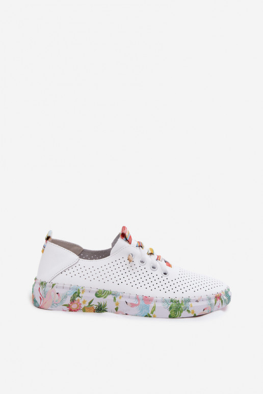 Scarpe in pelle con piattaforma decorata Artiker 58C0597 colore bianco
