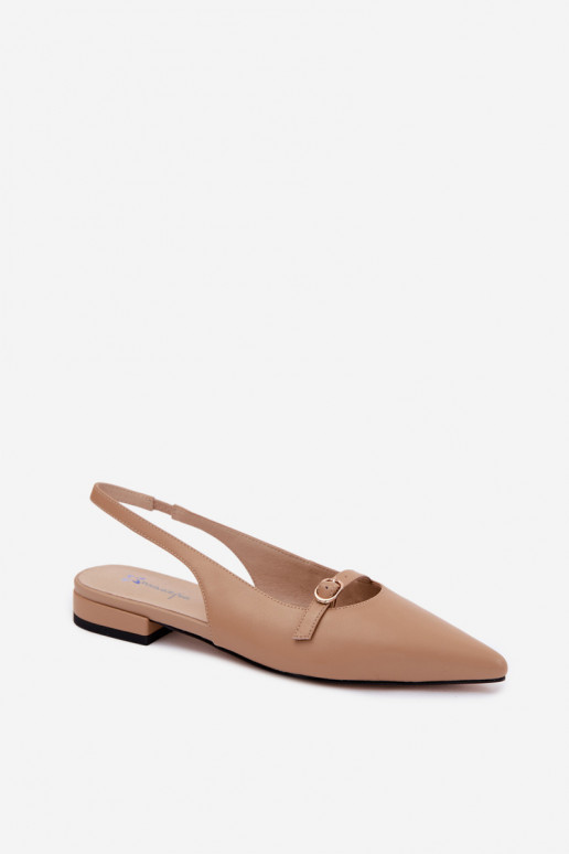 Sandali da donna con tacchi larghi Tai turiciejka K7449-04 sabbia