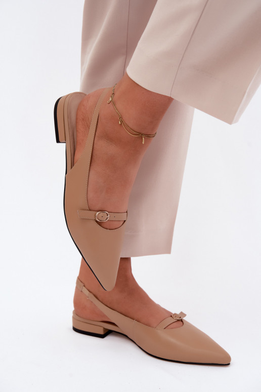 Sandali da donna con tacchi larghi Tai turiciejka K7449-04 sabbia