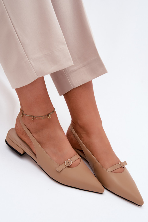 Sandali da donna con tacchi larghi Tai turiciejka K7449-04 sabbia