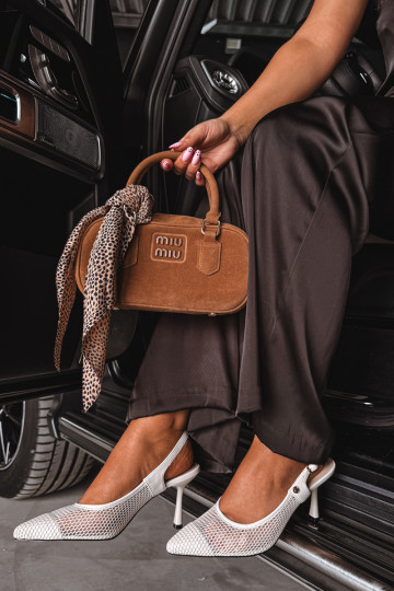 Sandali in pelle avorio da donna con tacco sottile Tai turiciejka K7507-22 2