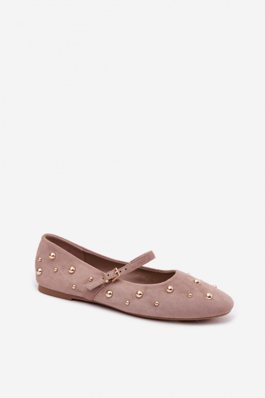 Ballerine con decorazioni e nastri color sabbia Cuddly