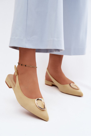 Sandali da donna con tacco largo e ornamenti di colore giallo di Sparkle 2