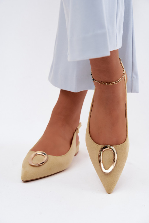 Sandali da donna con tacco largo e ornamenti di colore giallo di Sparkle