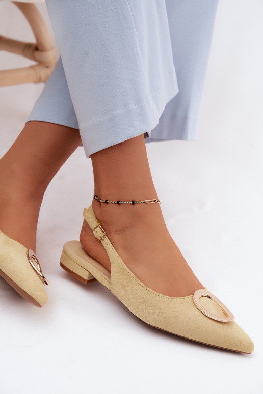Sandali da donna con tacco largo e ornamenti di colore giallo di Sparkle