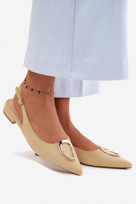 Sandali da donna con tacco largo e ornamenti di colore giallo di Sparkle