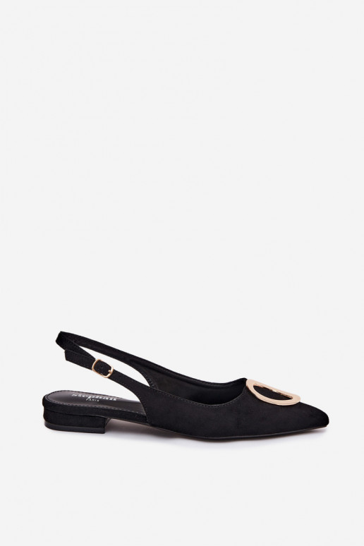 Sandali da donna con tacco largo e ornamenti di colore nero di Sparkle