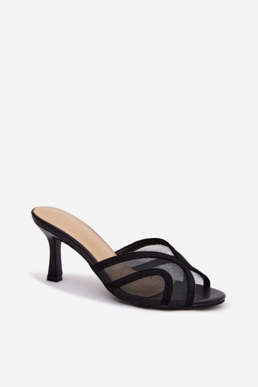 Pantofole con tacco Starla in nero