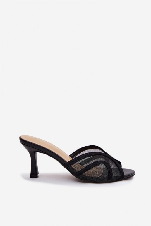 Pantofole con tacco Starla in nero