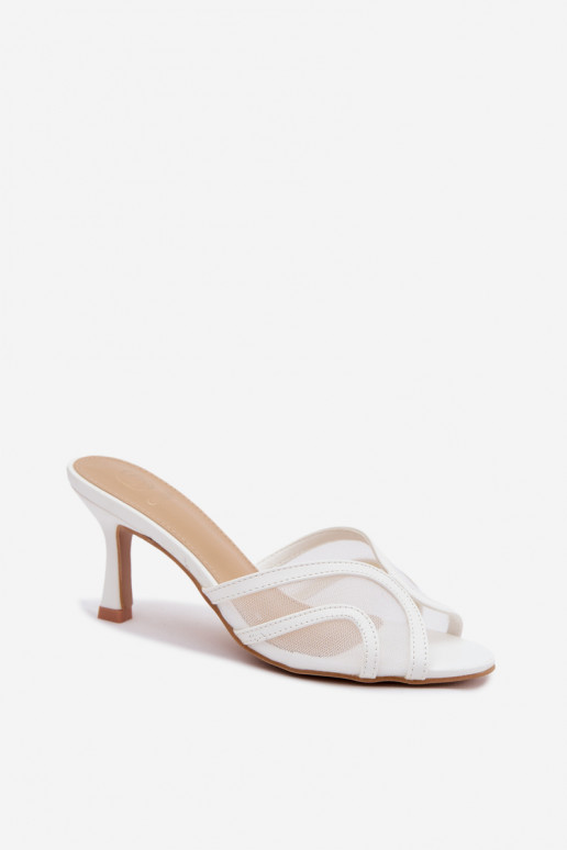 Pantofole con tacco Starla in bianco
